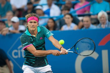 Alexander Zverev (Ger) Malek Jaziri (Tun) 1 Ağustos 2018 yılında Washington Dc üzerinde Citi açık tenis turnuvasında yendi