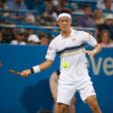 Kei Nishikori (Jpn) Donald Young (ABD) 1 Ağustos 2018 yılında Washington Dc üzerinde Citi açık tenis turnuvasında yendi