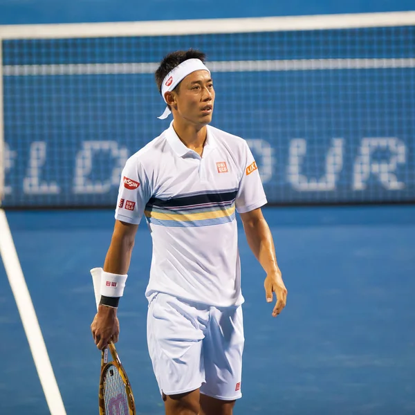 Kei Nishikori Jpn Besegrar Donald Young Usa Citi Open Tennisturneringen — Stockfoto