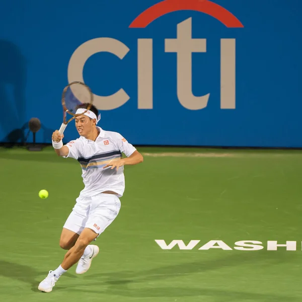 Kei Nishikori Jpn Defeats Donald Young Usa Citi Open Tennis — Stock Photo, Image