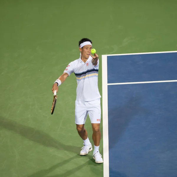 Kei Nishikori Jpn Legyőzi Donald Young Usa Citi Open Teniszverseny — Stock Fotó