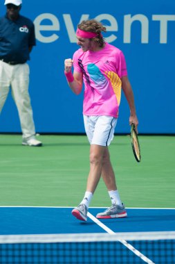 Stefanos Tsitsipas (Gre) David Goffin (Bel) 3 Ağustos 2018 yılında Washington Dc üzerinde Citi açık tenis turnuvasında yendi