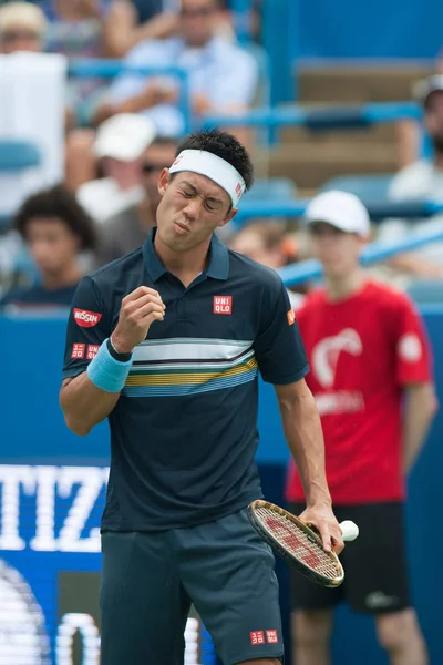 Kei Nishikori Jpn Cae Ante Alexander Zverev Ger Torneo Tenis — Foto de Stock