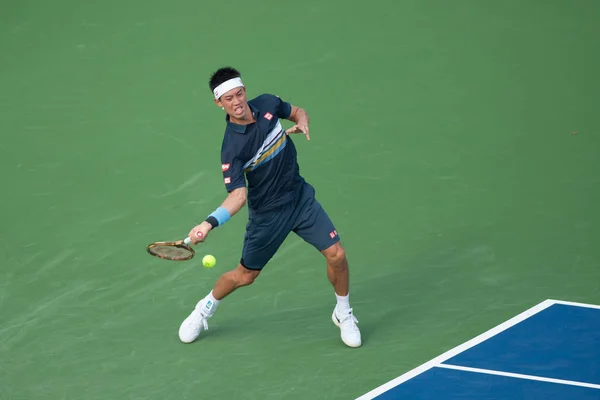 Kei Nishikori Jpn Tombe Aux Mains Alexander Zverev Ger Tournoi — Photo