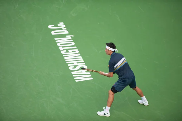 Kei Nishikori Jpn Cai Para Alexander Zverev Ger Torneio Tênis — Fotografia de Stock