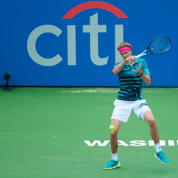 Alexander Zverev Ger Legyőzi Kei Nishikori Jpn Citi Open Teniszverseny — Stock Fotó