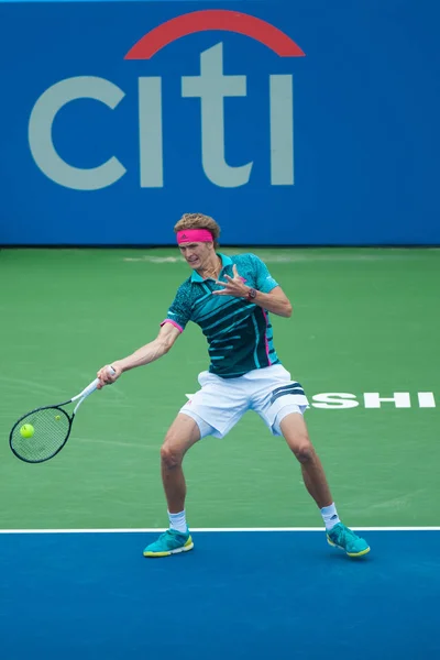 Alexander Zverev Ger Sconfigge Kei Nishikori Jpn Torneo Tennis Citi — Foto Stock