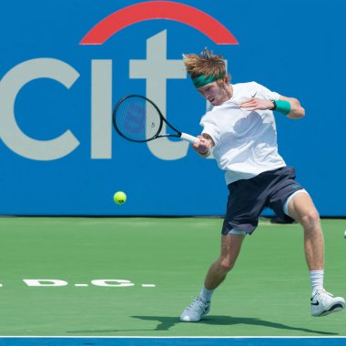 Andrey Rublev (Rus) Denis Kudla (ABD) 4 Ağustos 2018 yılında Washington Dc üzerinde Citi açık tenis turnuvasında yendi