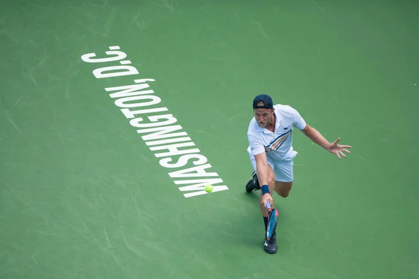 Denis Kudla Cae Ante Andrey Rublev Rus Torneo Tenis Citi — Foto de Stock