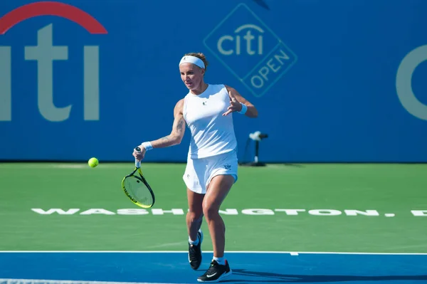 Swetlana Kusnezowa Russland Besiegt Andrija Petkovic Ger Beim Citi Open — Stockfoto