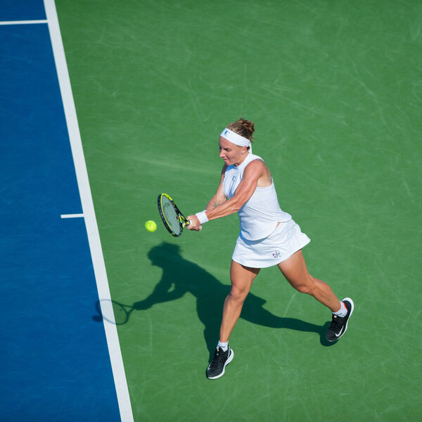 Svetlana Kuznetsova (RUS) defeats Andrea Petkovic (GER) at the Citi Open tennis tournament on August 4, 2018 in Washington DC