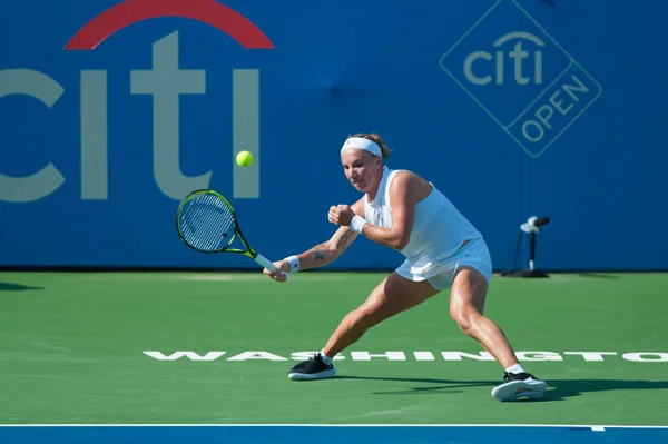 Svetlana Kuznetsova Rus Andrea Petkoviç Ger Ağustos 2018 Yılında Washington — Stok fotoğraf