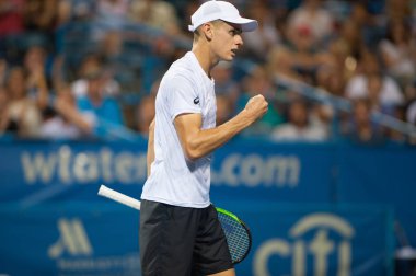 Alex de Minaur (Aus) Andrey Rublev (Rus) 4 Ağustos 2018 yılında Washington Dc üzerinde Citi Açık Tenis Turnuvası yarı finalde yendi