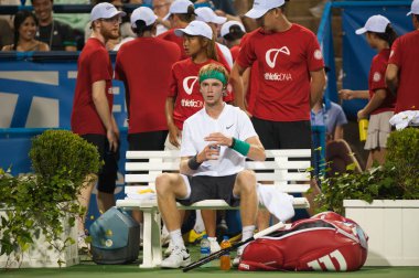 Andrey Rublev (Rus) Alex de Minaur (Aus) için yarı finalde Citi açık tenis turnuvası 4 Ağustos 2018 yılında Washington Dc düşüyor