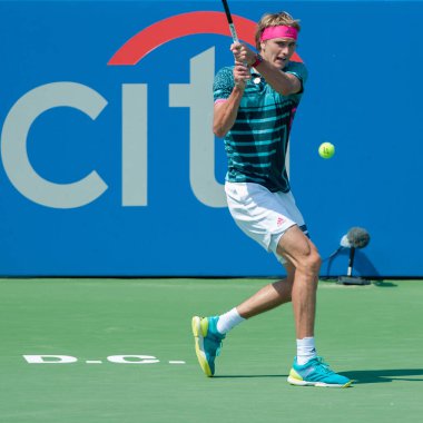 Washington 5 Ağustos: Alexander Sascha Zverev (Ger) Alex de Minaur (5 Ağustos 2018 yılında Washington Dc Citi açık tenis turnuvasında şampiyonluk almaya Aus) yendi.
