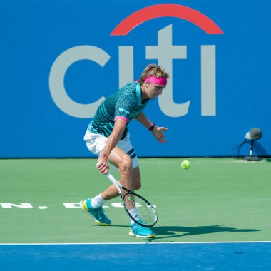 Washington 5 Ağustos: Alexander Sascha Zverev (Ger) Alex de Minaur (5 Ağustos 2018 yılında Washington Dc Citi açık tenis turnuvasında şampiyonluk almaya Aus) yendi.