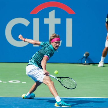 Washington 5 Ağustos: Alexander Sascha Zverev (Ger) Alex de Minaur (5 Ağustos 2018 yılında Washington Dc Citi açık tenis turnuvasında şampiyonluk almaya Aus) yendi.
