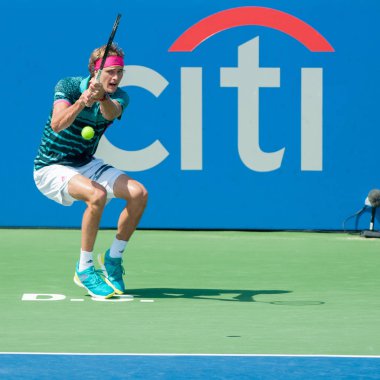 Washington 5 Ağustos: Alexander Sascha Zverev (Ger) Alex de Minaur (5 Ağustos 2018 yılında Washington Dc Citi açık tenis turnuvasında şampiyonluk almaya Aus) yendi.
