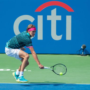 Washington 5 Ağustos: Alexander Sascha Zverev (Ger) Alex de Minaur (5 Ağustos 2018 yılında Washington Dc Citi açık tenis turnuvasında şampiyonluk almaya Aus) yendi.