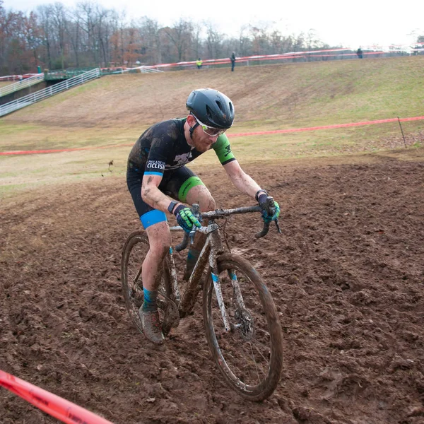 Ciclista Compite Evento Ciclismo Capital Cross Classic Diciembre 2018 Reston — Foto de Stock