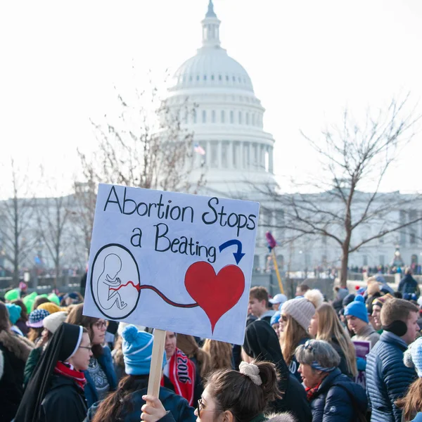 Příznivci Pro Life Účastní Pochodu Pro Život Washingtonu Ledna 2019 — Stock fotografie