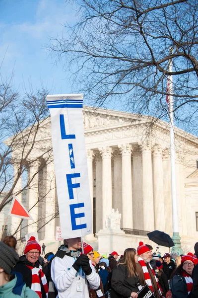 Pro Life Aanhangers Deelnemen Aan Mars Voor Het Leven Washington — Stockfoto