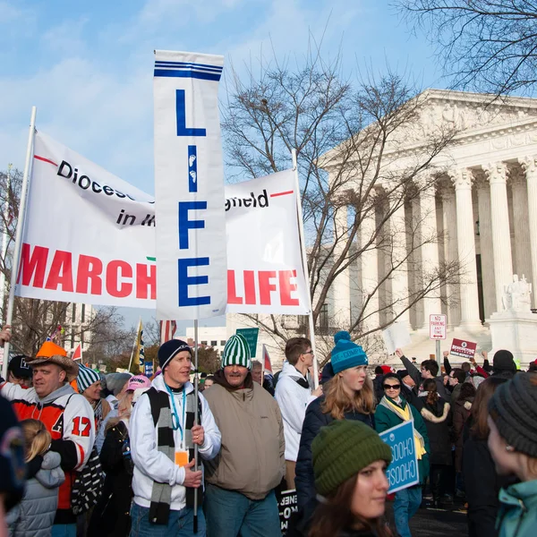 Zwolennicy Pro Life Uczestniczą Marszu Dla Życia Waszyngtonie Stycznia 2019 — Zdjęcie stockowe