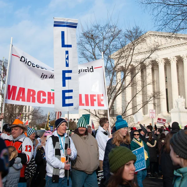 Pro Life Aanhangers Deelnemen Aan Mars Voor Het Leven Washington — Stockfoto