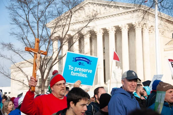 Pro Life Aanhangers Deelnemen Aan Mars Voor Het Leven Washington — Stockfoto