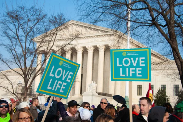 Zwolennicy Pro Life Uczestniczą Marszu Dla Życia Waszyngtonie Stycznia 2019 — Zdjęcie stockowe