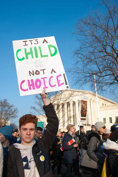 Příznivci Pro Life Účastní Pochodu Pro Život Washingtonu Ledna 2019 — Stock fotografie