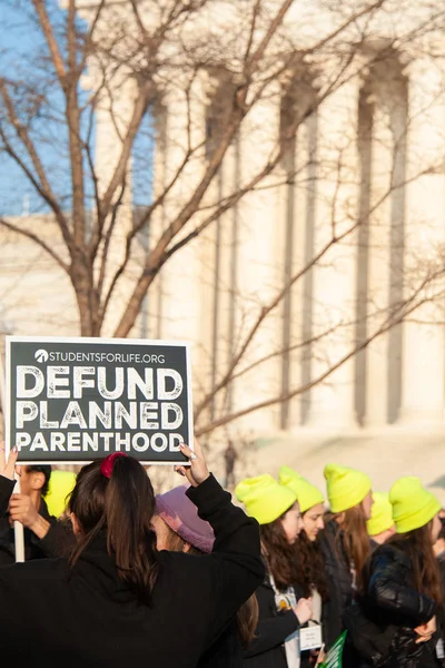 Pro Life Aanhangers Deelnemen Aan Mars Voor Het Leven Washington — Stockfoto