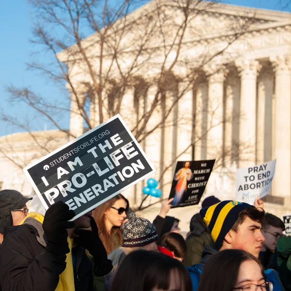 Pro Life Tilhængere Deltager Marts Life Washington Den Januar 2019 - Stock-foto