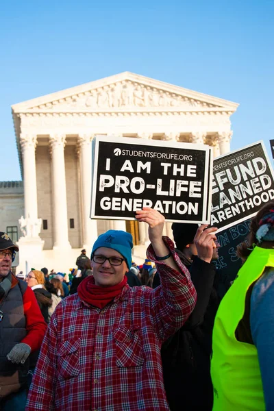 Pro Life Unterstützer Nehmen Januar 2019 Marsch Für Das Leben — Stockfoto