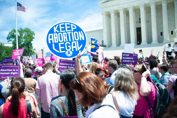 Pro Choice Aktywistów Zatrzymania Państw Zakazów Aborcji Przed Sądem Najwyższym — Zdjęcie stockowe