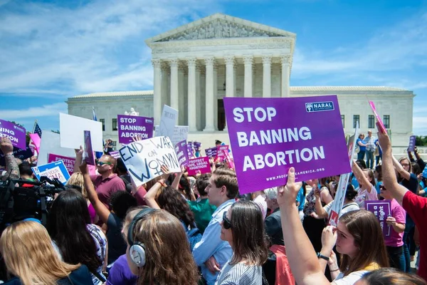 Activistas Favor Elección Manifiestan Para Detener Las Prohibiciones Aborto Los — Foto de Stock