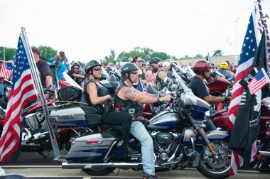 Biniciler Rolling Thunder katılmak, Abd dahil savaşların Pows ve Mias dikkat çekmek için bir motosiklet ralli, Mayıs'ta 26, 2019 Washington, Dc
