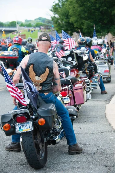 Pilotos Participam Rolling Thunder Comício Motocicletas Para Chamar Atenção Para — Fotografia de Stock