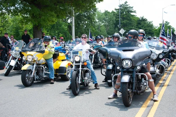 Jezdci Podílejí Rolling Thunderu Motocyklové Rally Aby Upozorňali Války Spojené — Stock fotografie