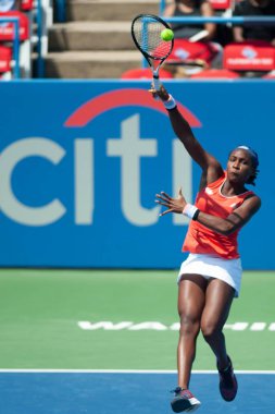 Coco Gauff (ABD) Temmuz 'da Citi açık tenis turnuvası Eleme Turu 27, 2019 Washington DC içinde