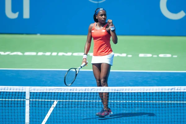 Coco Gauff Eua Nas Rodadas Qualificação Torneio Tênis Citi Open — Fotografia de Stock