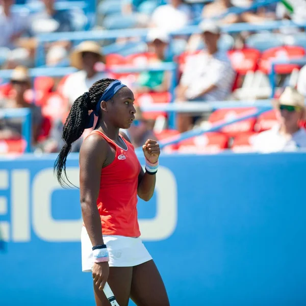 Coco Gauff Ηπα Στους Προκριματικούς Γύρους Του Τουρνουά Τένις Του — Φωτογραφία Αρχείου