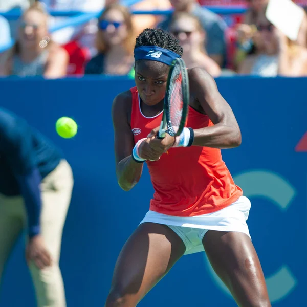 Coco Gauff Usa Nelle Qualificazioni Del Torneo Tennis Citi Open — Foto Stock