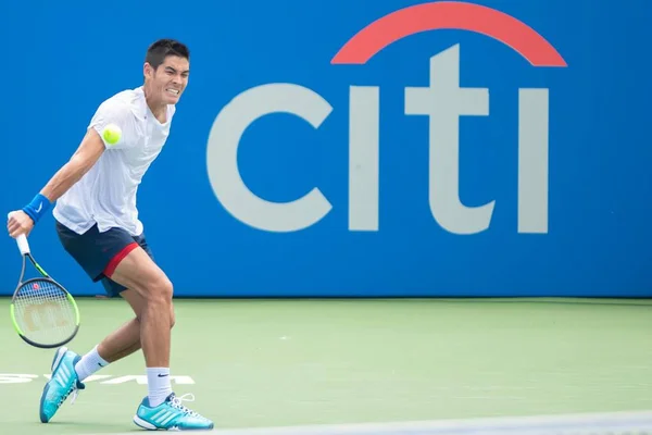 Thai Son Kwiatkowski Usa Defeats Victor Troicki Srb Pictured Qualifying — Stock Photo, Image