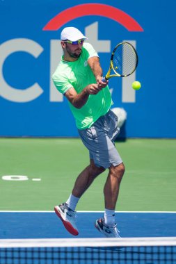 Victor Troicki (SRB) Tayland-son Kwiatkowski (ABD, resimli değil) 28 Temmuz 'da Citi açık tenis turnuvası eleme turu, 2019 Washington DC düşüyor