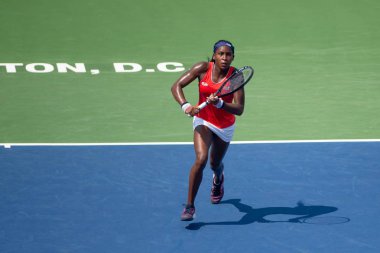 Coco Gauff (ABD) Temmuz 'da Citi açık tenis turnuvası eleme turu 28, 2019 Washington DC içinde