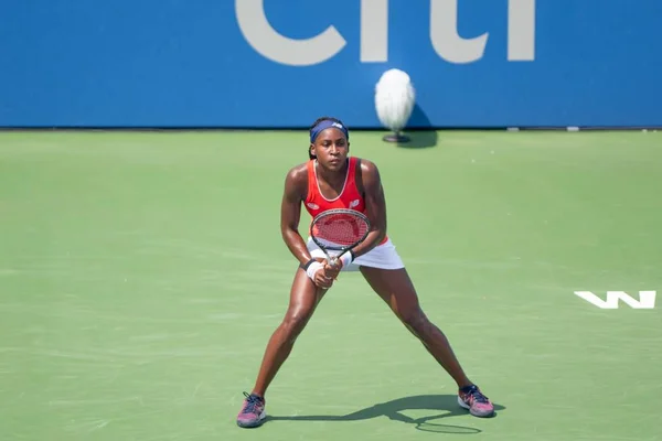 Coco Gauff Las Rondas Clasificatorias Del Torneo Tenis Citi Open — Foto de Stock