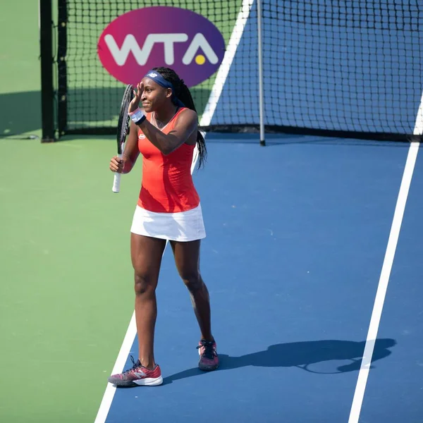 Coco Gauff Usa Der Qualifikation Für Das Citi Open Tennisturnier — Stockfoto