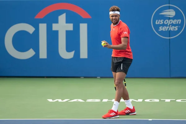 Wilfried Tsonga Fra 于2019年7月29日在华盛顿举行的花旗网球公开赛上 — 图库照片