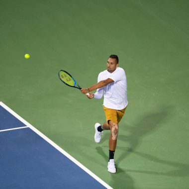 Nick Kyrgios (Aus) 30 Temmuz 2019'da Washington Dc'de düzenlenen Citi Open tenis turnuvasında